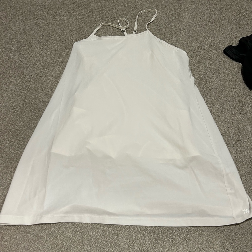 White Spaghetti Strap Active Dress